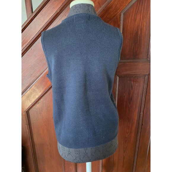 Croft & Barrow Womens M Leaf Pattern Knitted Vest Button-Front Autumn - Picture 2 of 7